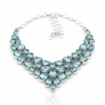 ブルートパーズ ドロップクラスター ネックレス